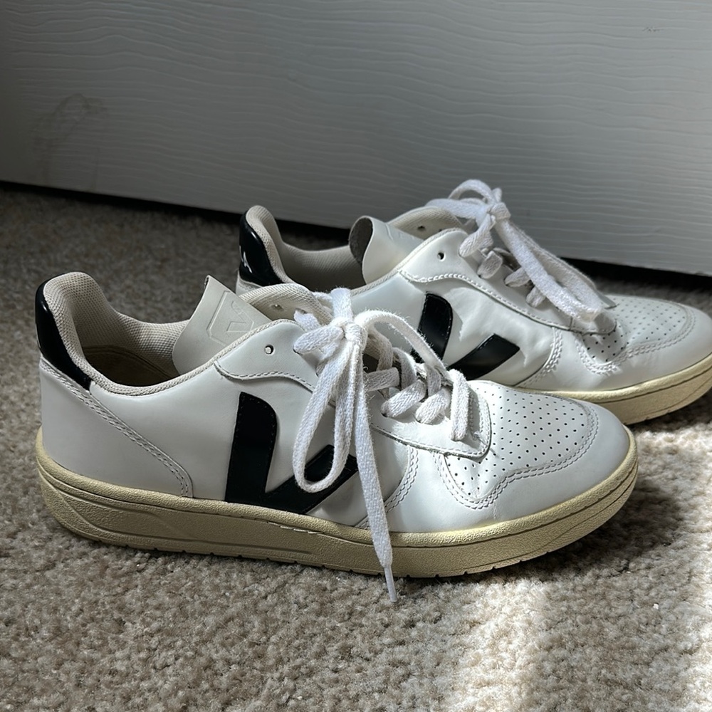 Veja White and Black Sneakers